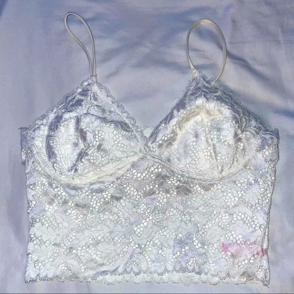 true by rue21 XS White Lacey Bralette Tank Top